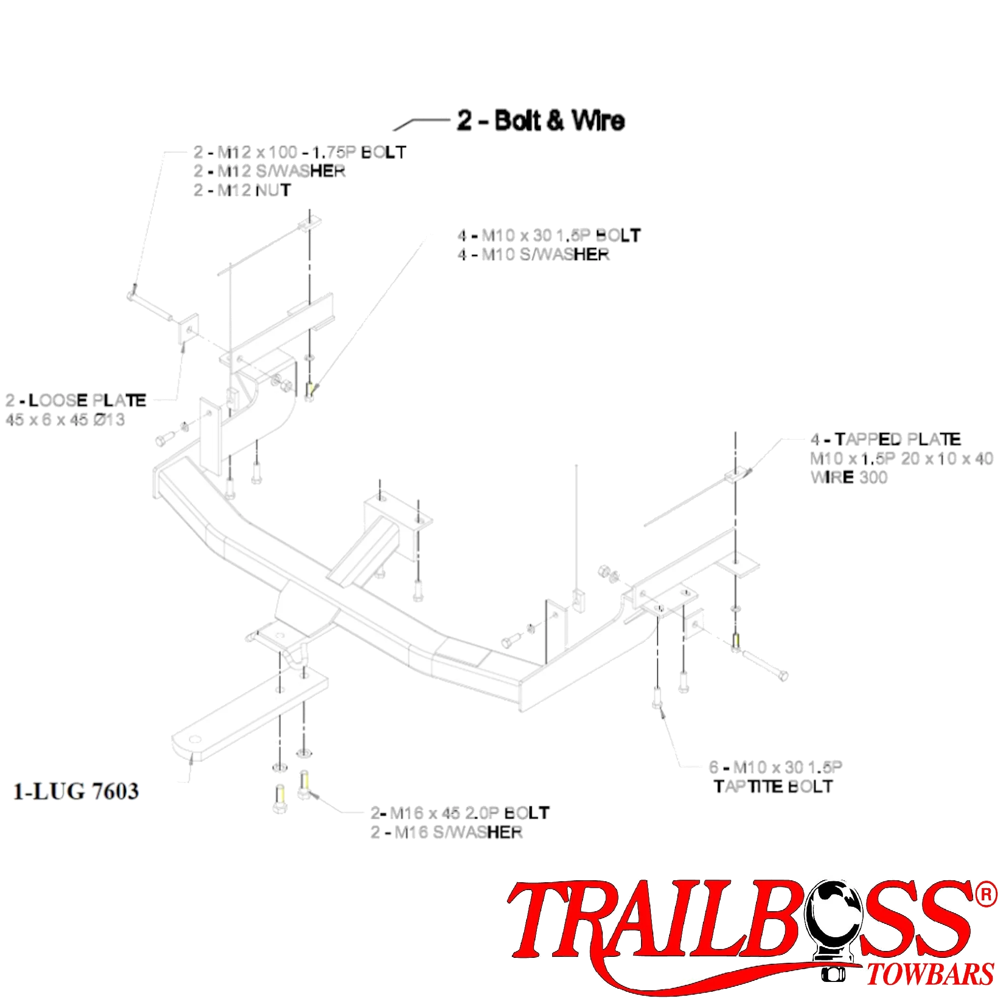 Ford Falcon AU BA BF FG Cab Chassis 07/1999 - On - Towbar Kit - Image 3