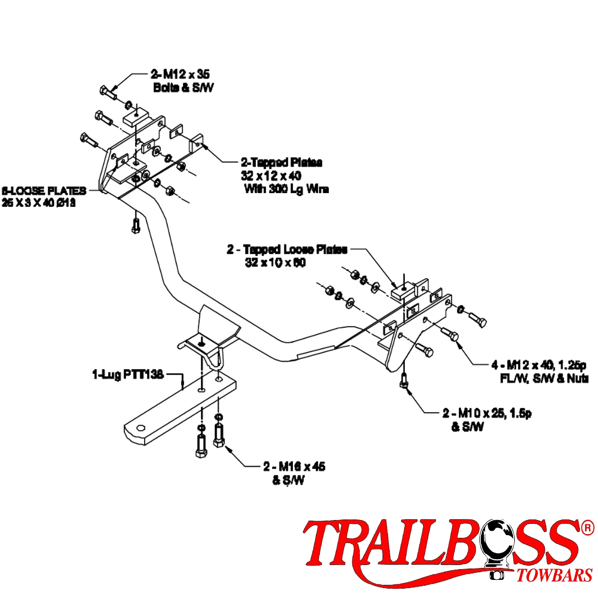 Toyota HiLux 2wd Styleside Tub Body Without Bumper 10/1983 - 03/2005 - Towbar Kit - Image 3