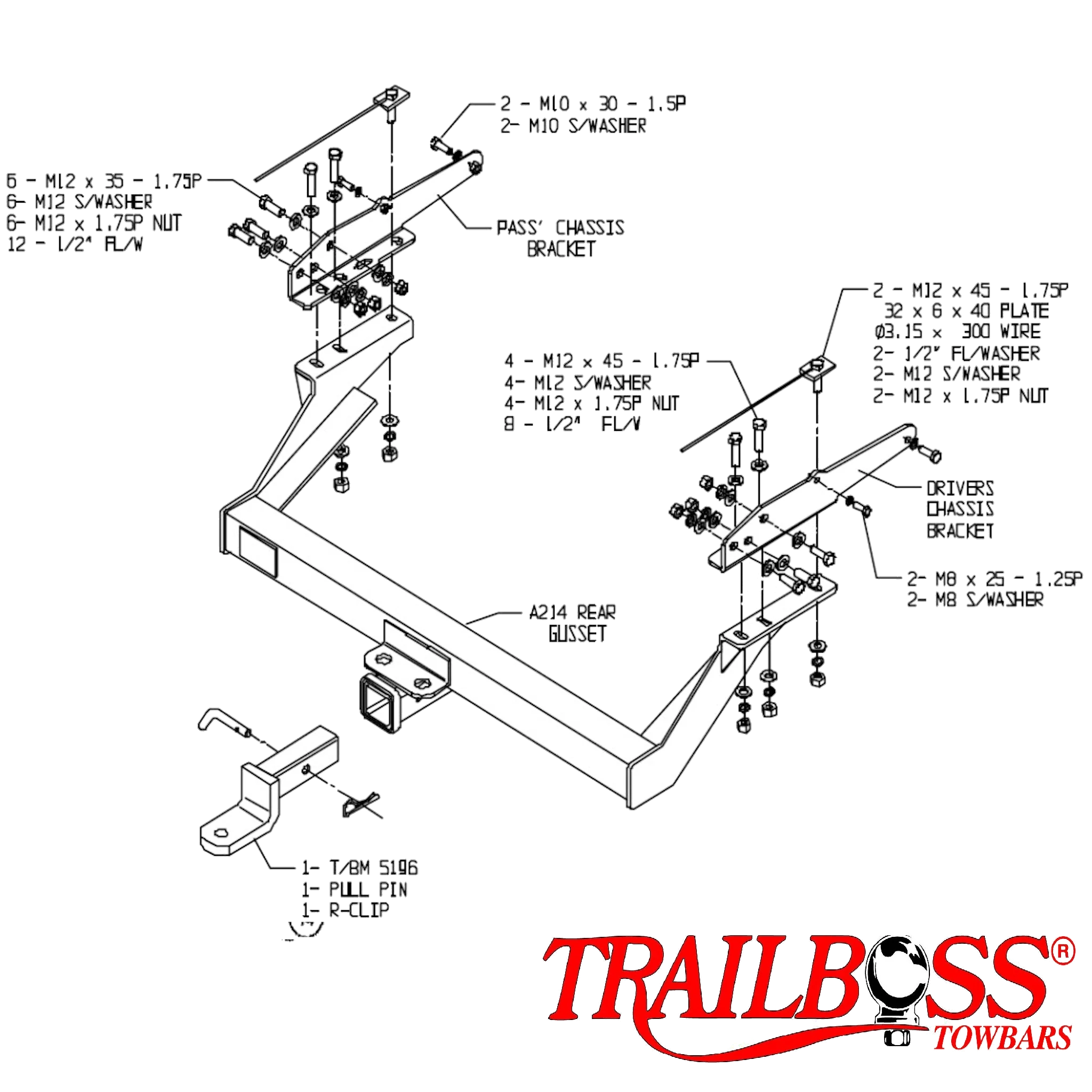 Nissan Navara D21 & D22 2wd & 4wd 01/1985 - 03/2009 Styleside Tub Body No Bumper - Towbar Kit - Image 3