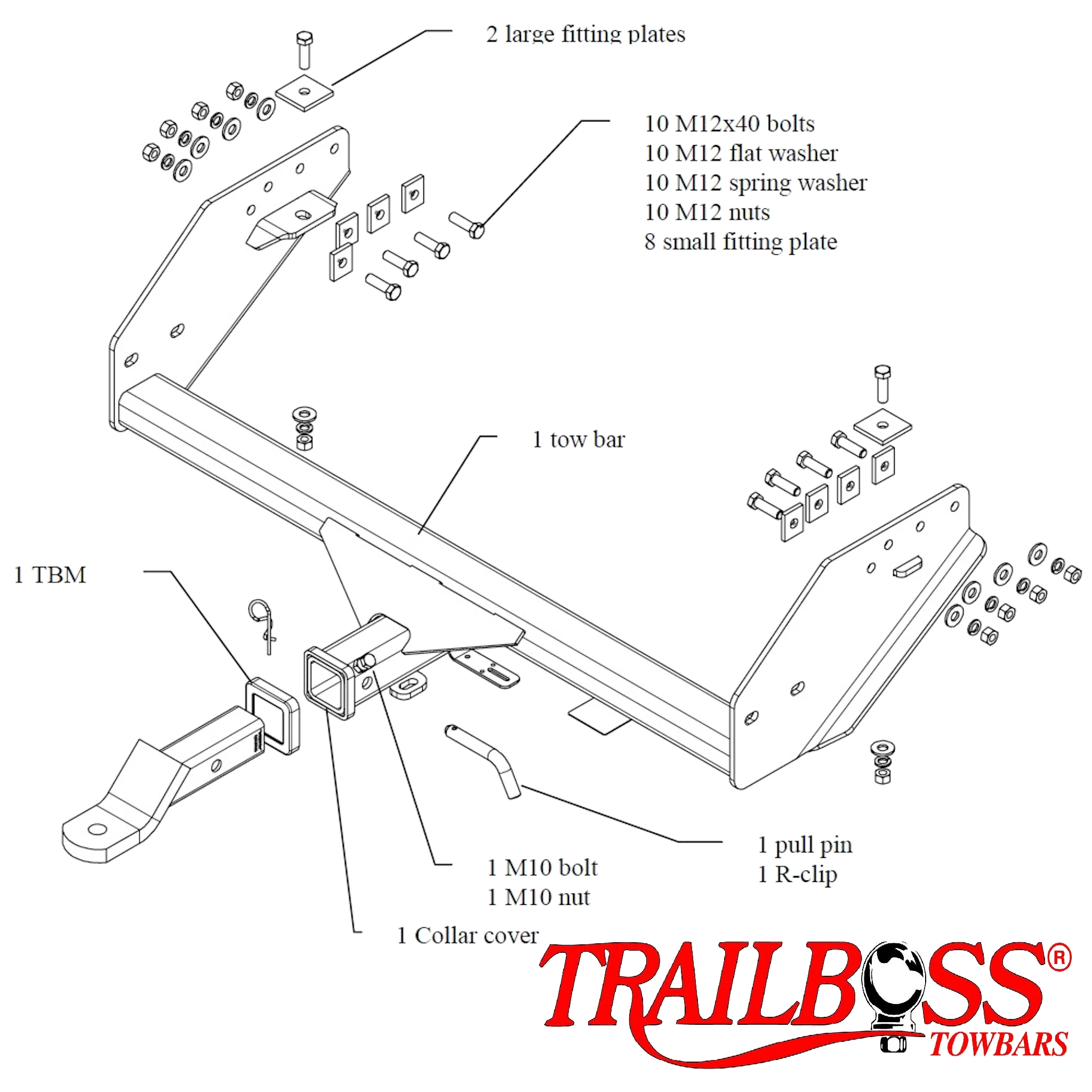 Mitsubishi Triton 2wd & 4wd Dual Cab Tub Body With Bumper 10/2009 - 04/2015 - Towbar Kit - Image 3