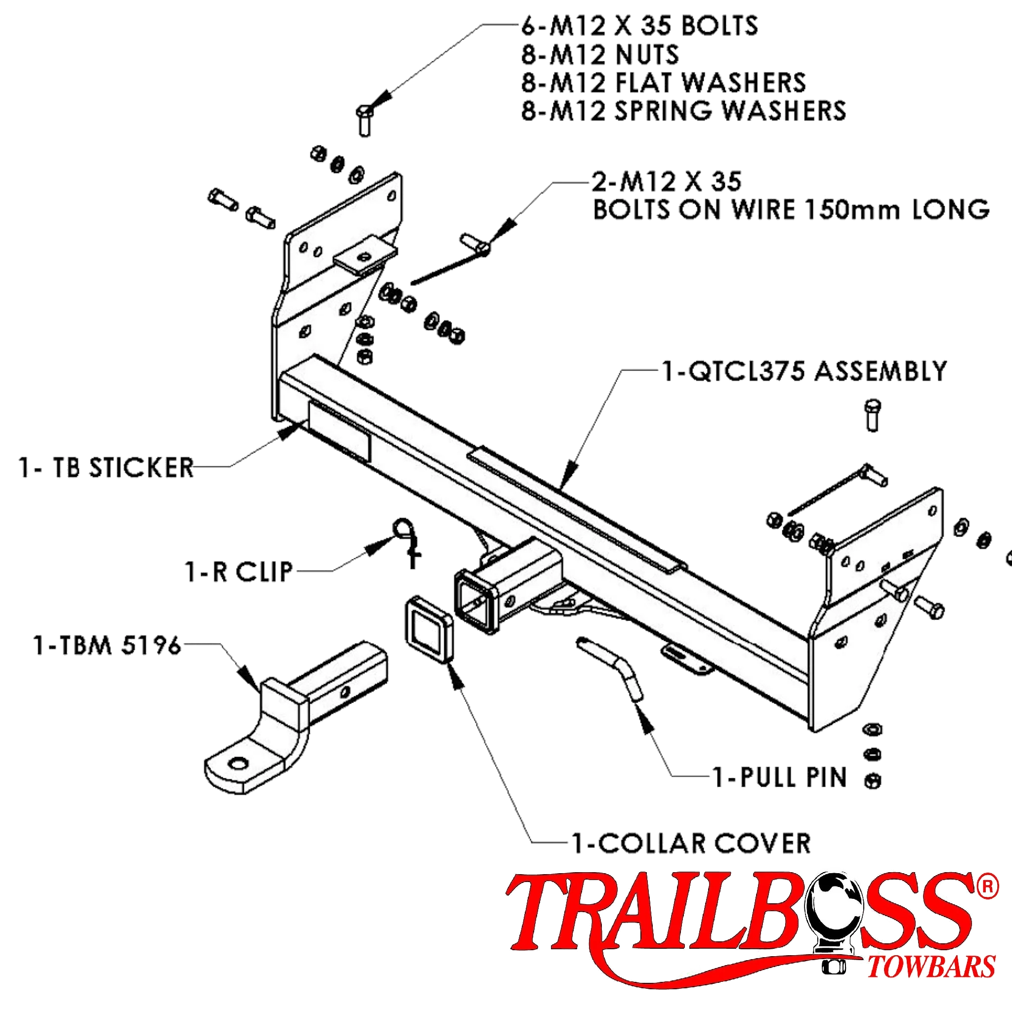 Mitsubishi Triton 2wd & 4wd Styleside Tub Body With Bumper 08/2006 - 09/2009 - Towbar Kit - Image 3