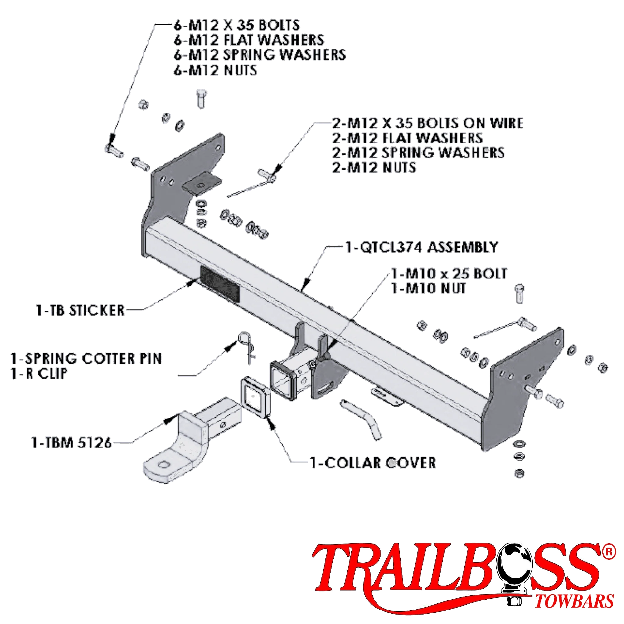 Mitsubishi Triton 2wd & 4wd Styleside Tub Body Without Bumper 08/2006 - 09/2009 - Towbar Kit - Image 3